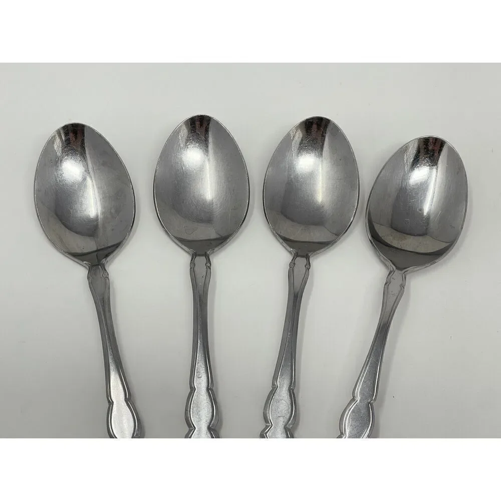 UNITED SILVER US17 Baker Hart & Stuart BST2 Dinner Place Spoons 7 3/8” Set Of 4